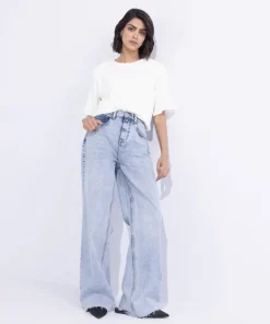 Sale Sapphire Wide Leg Jeans Bleach Wash
