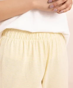 Discount Sapphire Yarn Dyed Pull-On Trousers Yellow & White