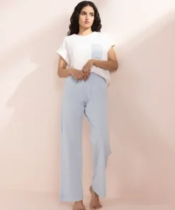 Discount Sapphire Yarn Dyed Pull-On Trousers Blue & White