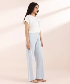 Discount Sapphire Yarn Dyed Pull-On Trousers Blue & White