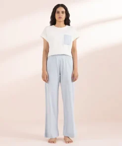 Discount Sapphire Yarn Dyed Pull-On Trousers Blue & White