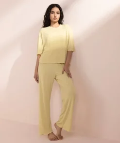 Outlet Sapphire Rib PJ Set Yellow