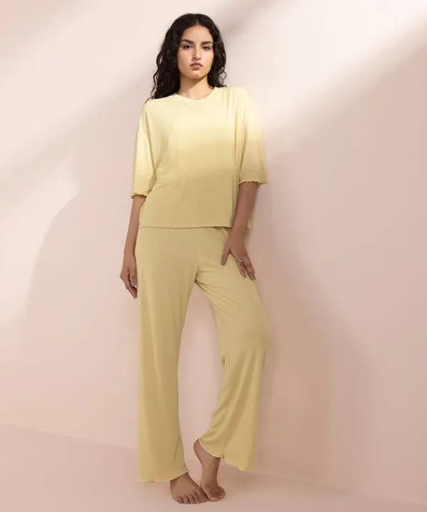 Outlet Sapphire Rib PJ Set Yellow